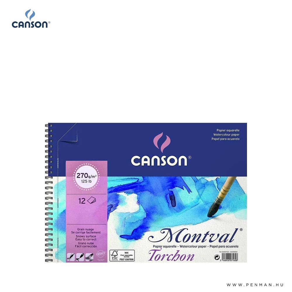 Canson Montval akvarelltomb rs 270g 12 lap torchon 135x21cm