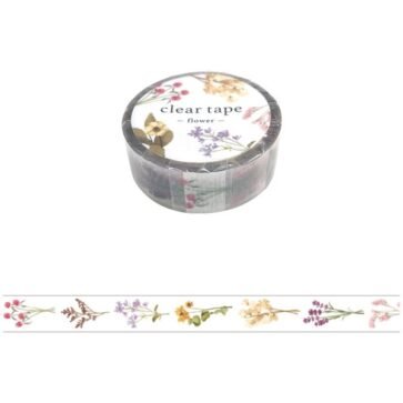 Clear Tape washi szalag vadviragok 001