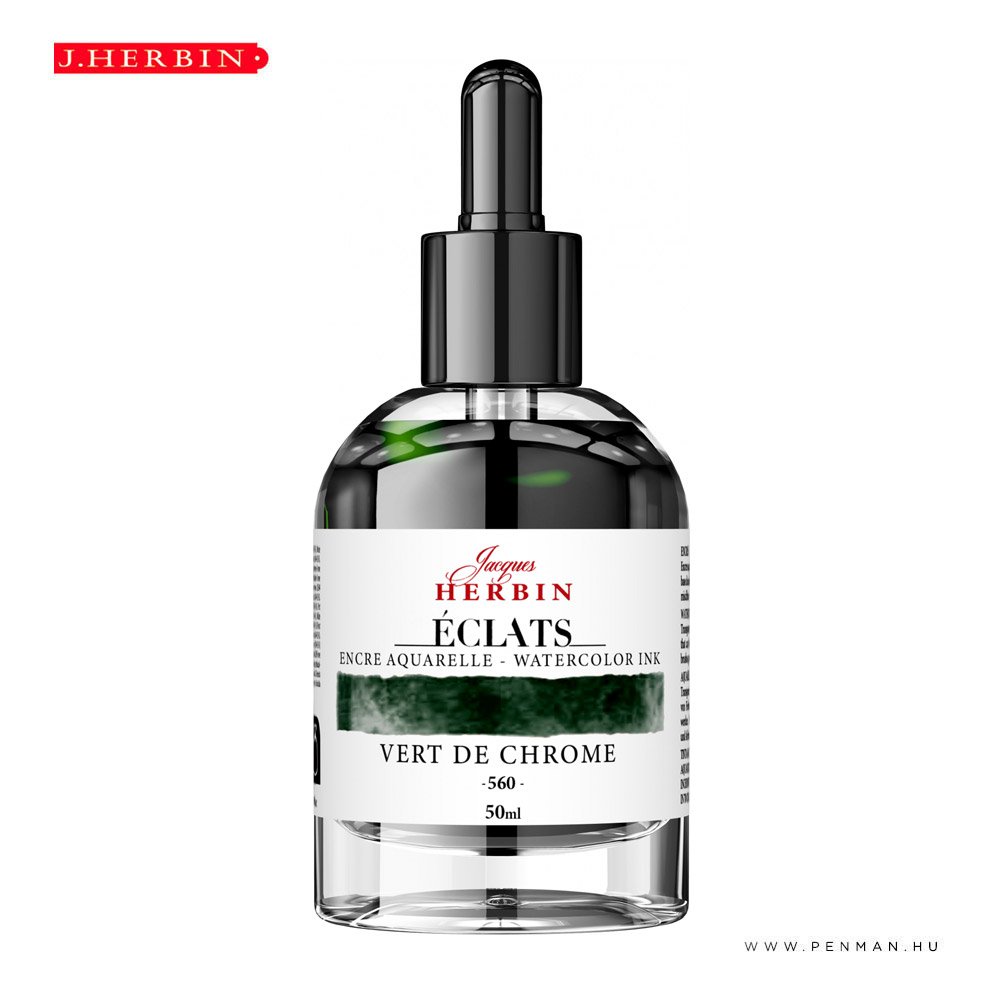 Jacques Herbin akvarell tinta vert de chrome 50ml 001