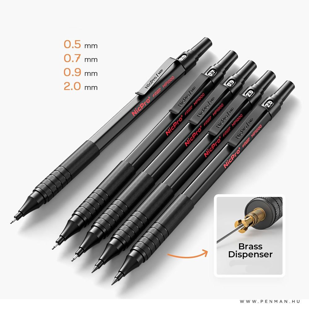 NICPRO mechanikus ceruzakeszlet fekete 5db 002