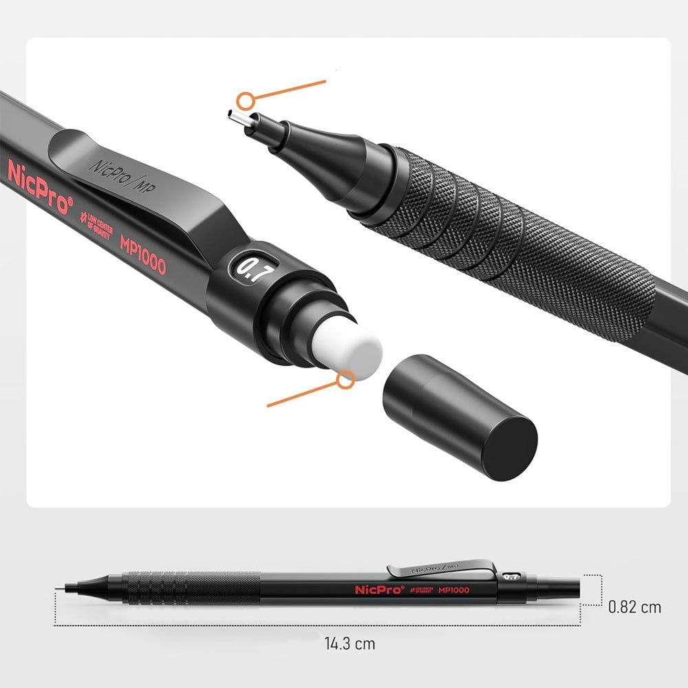 NICPRO mechanikus ceruzakeszlet fekete 5db 003