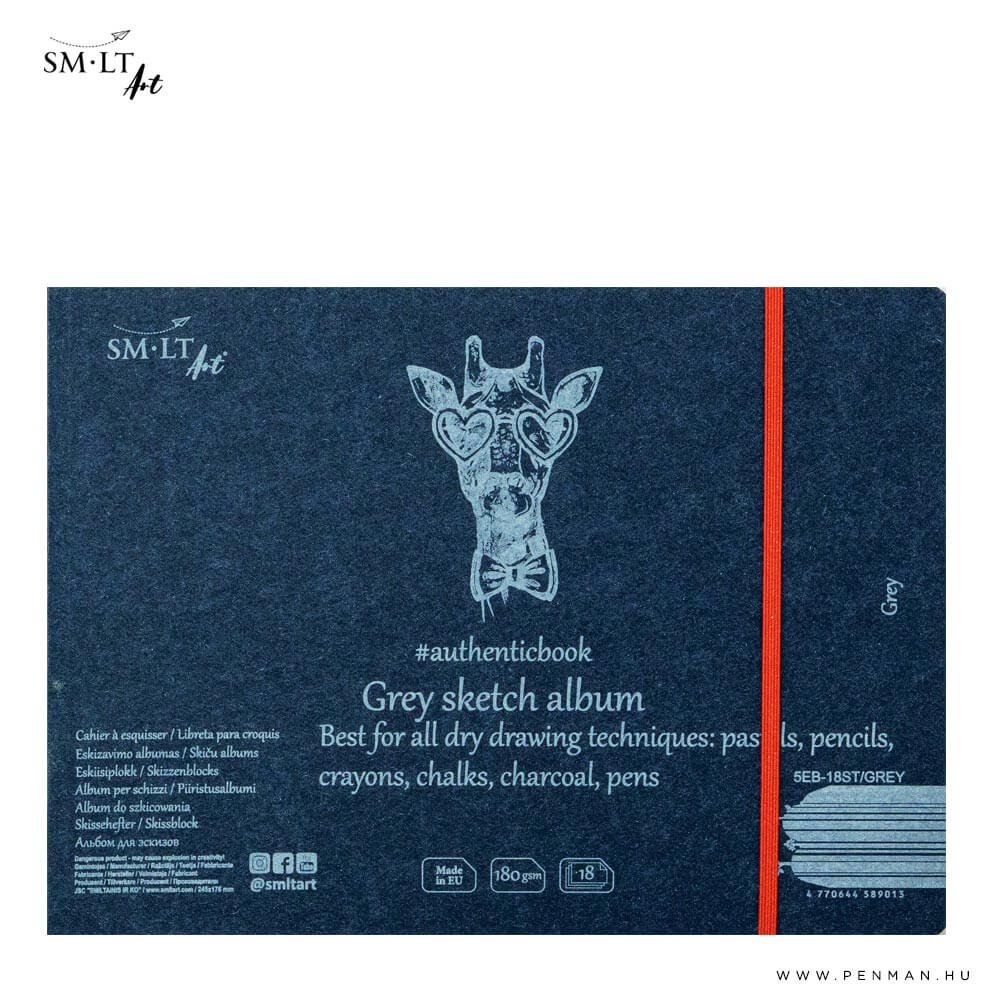 SMLT Vazlattomb gumis szurke 180gr 18 lap 17 6x24 5cm a