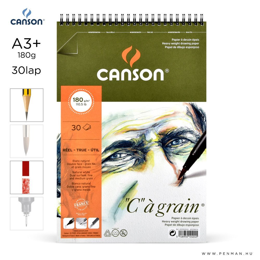 canson cagrain papir a3plus 30lap 180g rs finom