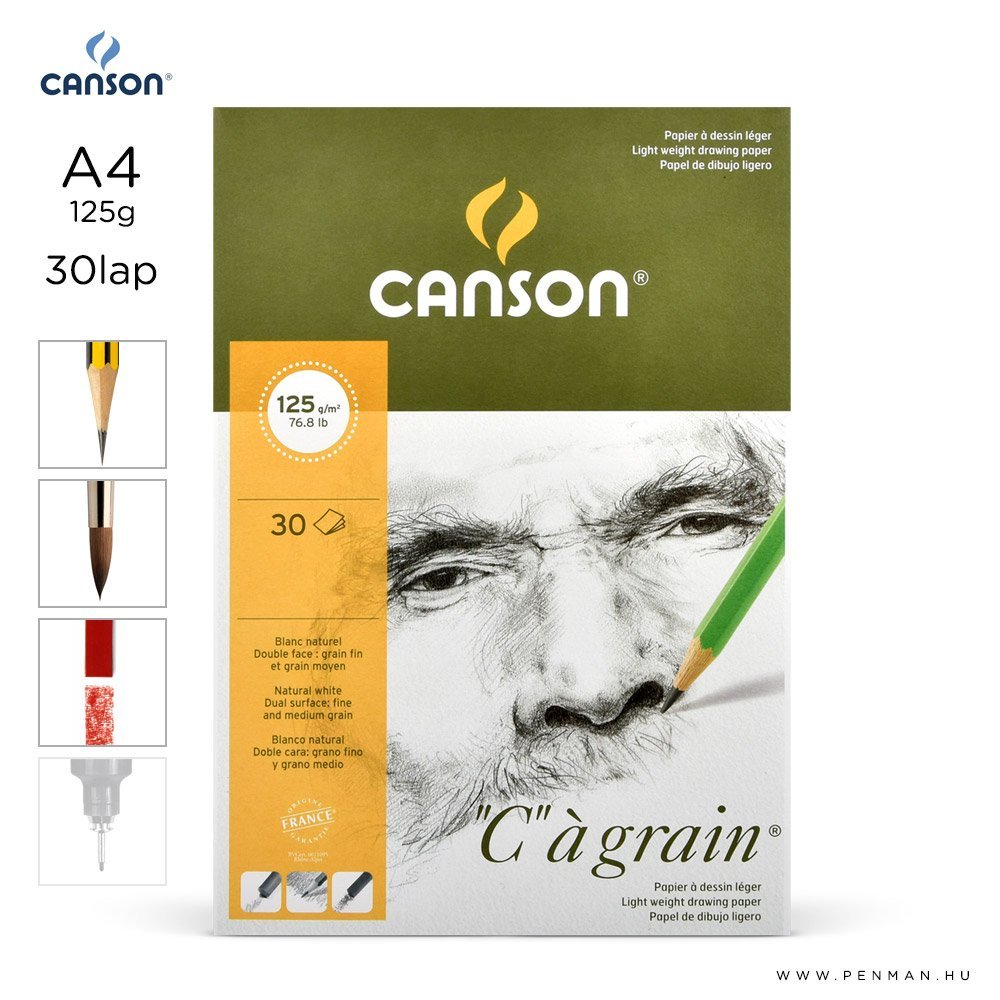 canson cagrain papir a4 30lap 125g rr finom