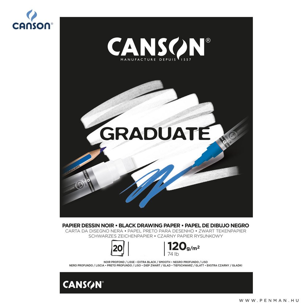 canson graduate fekete rajztomb 120g 20lap a3