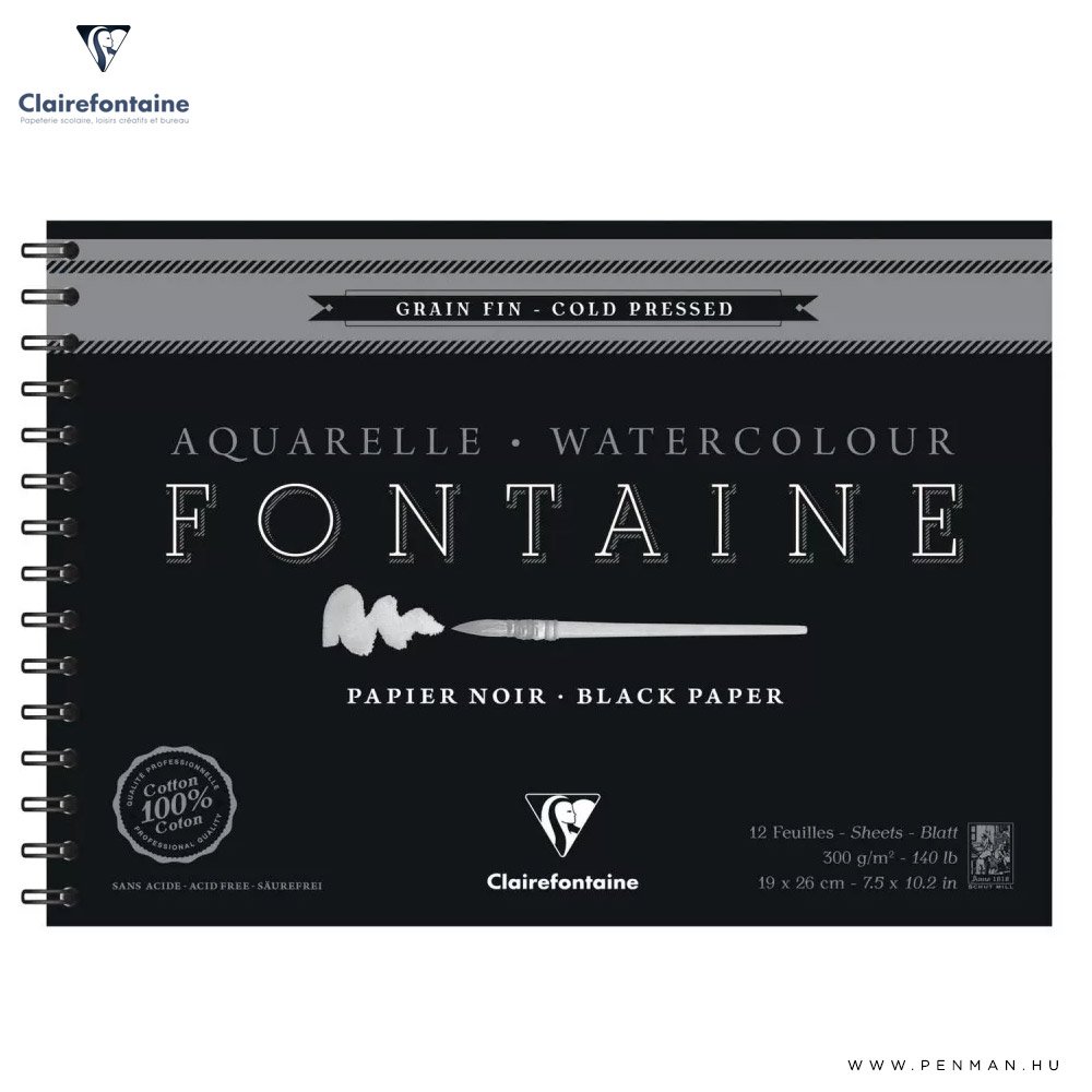 clairefontaine fekete akvarell tomb 30x40cm 001
