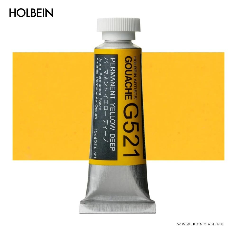 holbein gouache 15ml 521 permanent yellow deep 001