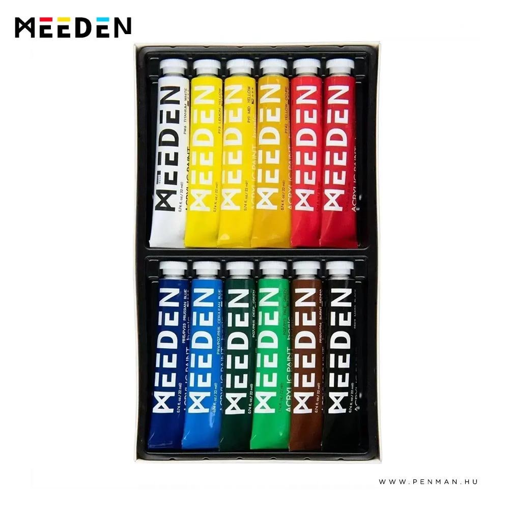 meeden 12x22ml akril festek vibrant colors 001