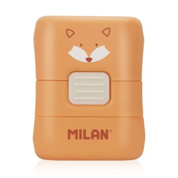 milan display box 16 compact erasers with brush fun animals special series 3
