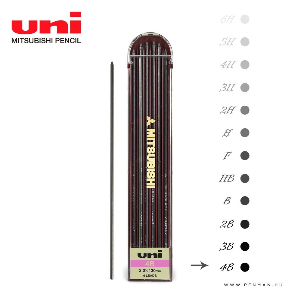 uni mitsubishi 2mm grafit betet 4b